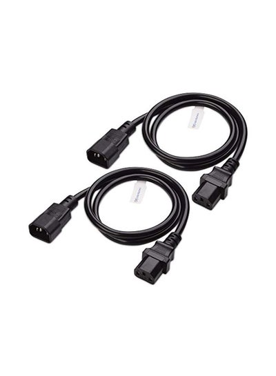 Buy Pack Of 2 IEC C14 To IEC C13 PDU Power Cord Black in UAE