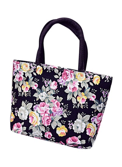 Buy Rose Flower Printed Tote Bag Multicolour in Saudi Arabia