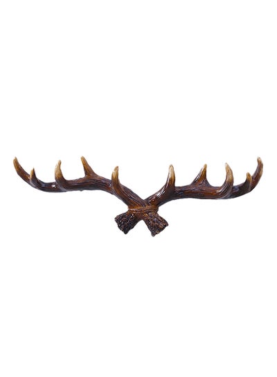 Buy Retro Antlers Design Wall Hook Brown 40x13.5x5.5centimeter in Saudi Arabia