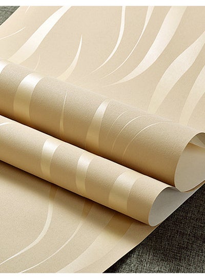 Buy Self-Adhesive 3D Embossed Wallpaper Beige 53x1000centimeter in UAE