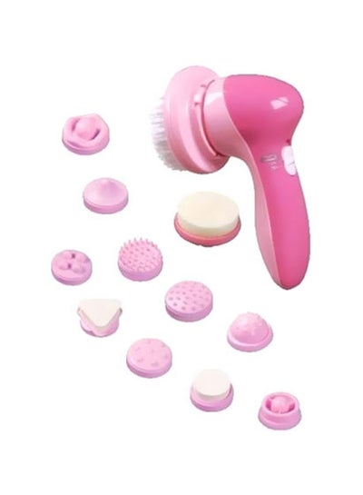 Buy 12-Piece Facial Massager Kit Pink/White in Saudi Arabia