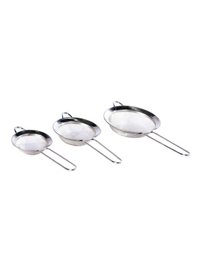 Buy 3 Piece Stainless Steel Strainer Set Silver in UAE