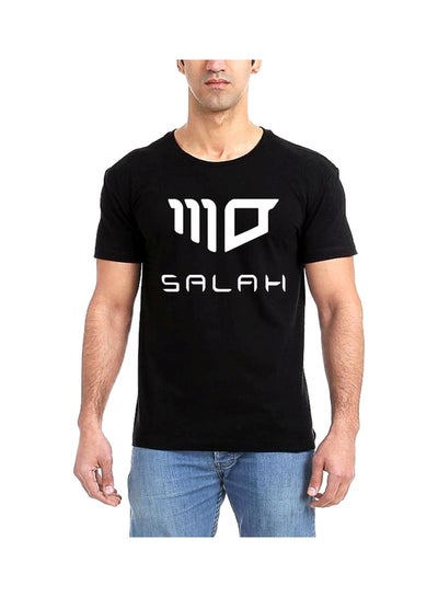 Buy Printed Crew Neck T-shirt Black/White in Egypt