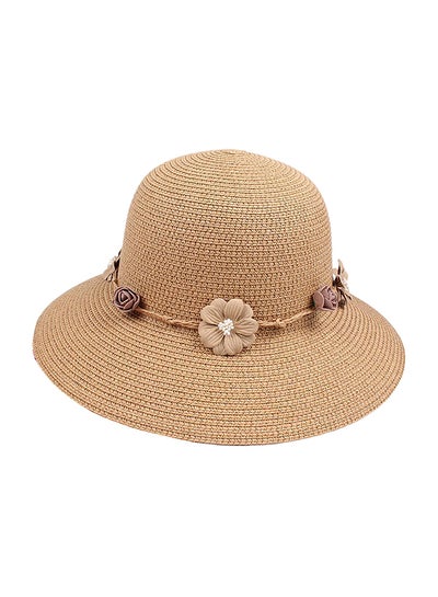 Buy Fashion Floral Patterned Sun Hat Brown in Saudi Arabia