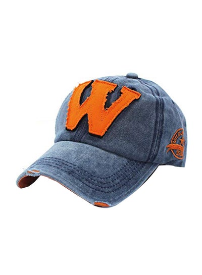 Buy W Letter Printed Fashion Snapback Blue/Orange in UAE