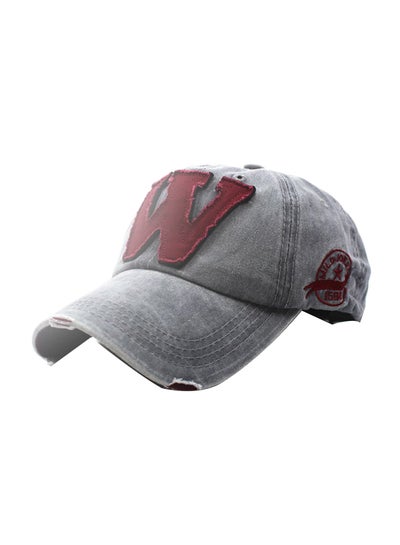 Buy W Letter Printed Fashion Snapback Grey/Red in Saudi Arabia