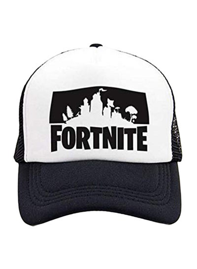 اشتري قبعة بيسبول عصرية مطبوعة بكلمة Fortnite أبيض/أسود في السعودية