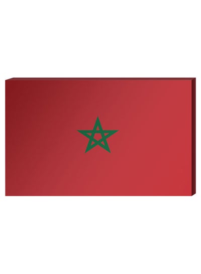 Buy Moroccan Flag Wall Decor Painting With Inner Frame Red/Green 40 x 60centimeter in UAE