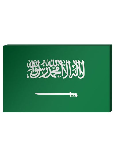 اشتري لوحة فنية لديكور الحائط بإطار داخلي بتصميم علم المملكة العربية السعودية أخضر/أبيض 40 x 60Ø³Ù†ØªÙŠÙ…ØªØ± في السعودية