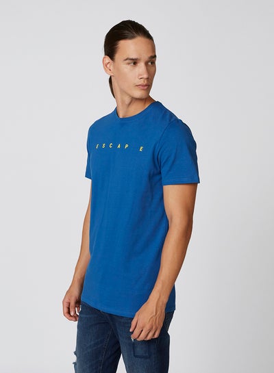 Buy Text Detailed T-Shirt Blue in UAE