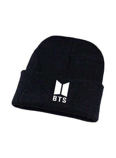 Buy BTS Sign Pattern Knitted Cap Black in Saudi Arabia