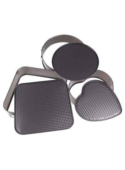 Buy 3-Piece Cake Mould Set Silver/Black 26centimeter in UAE