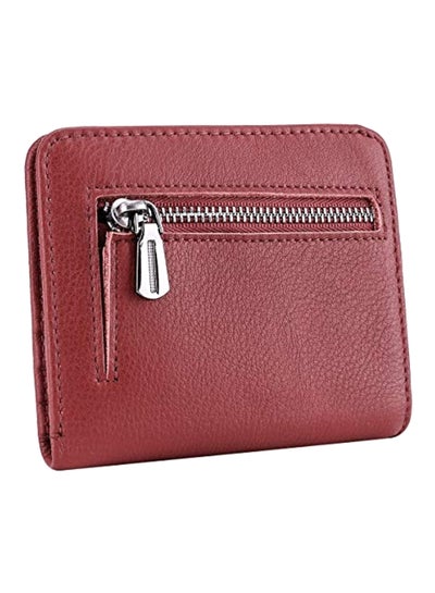 Buy Leather RFID Blocking Wallet Natural Dark Red in UAE