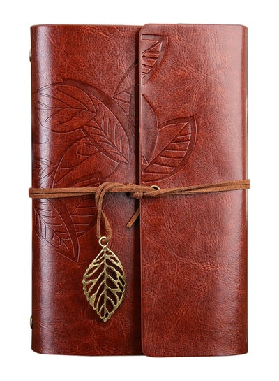 اشتري Creative Retro Autumn Leaves Travel Diary Notebook Brown في السعودية