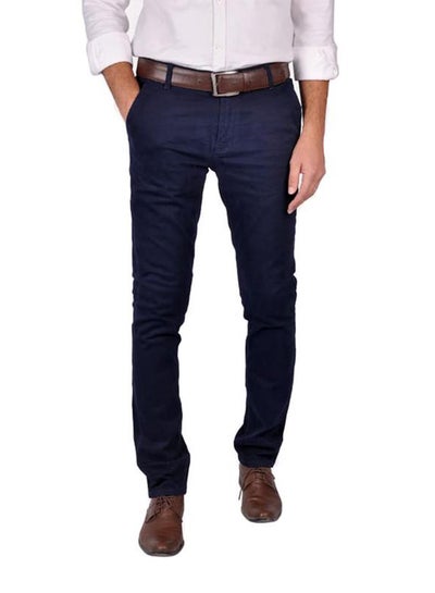 Buy Solid Design Pants Dark Blue in Egypt