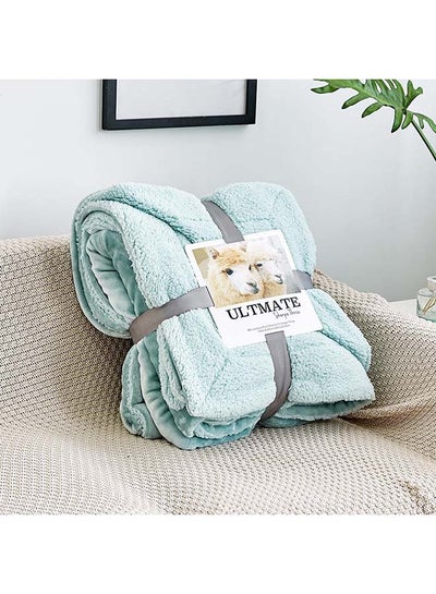 Buy Soft Solid Color Simple Blanket cotton Green 150x200cm in UAE