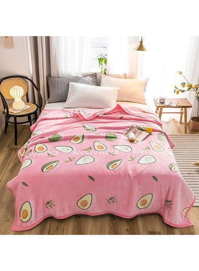 Buy Simple Casual Thicken Blanket Cotton Pink 180x200cm in Saudi Arabia
