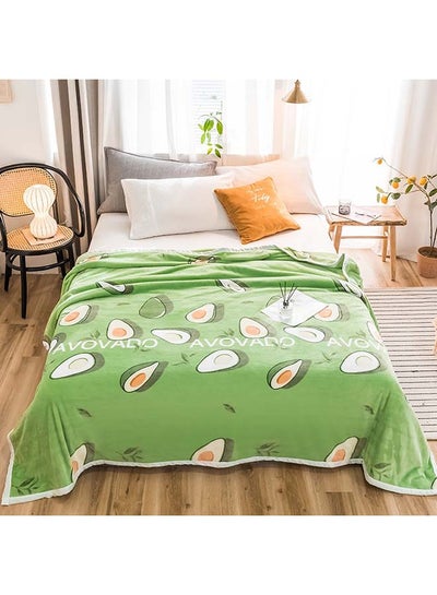 Buy Simple Casual Thicken Blanket cotton Green 130x160cm in UAE