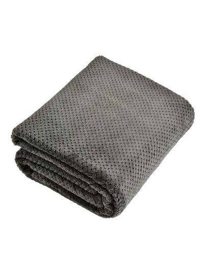 Buy Simple Solid Color Soft Blanket cotton Grey 200x230cm in Saudi Arabia