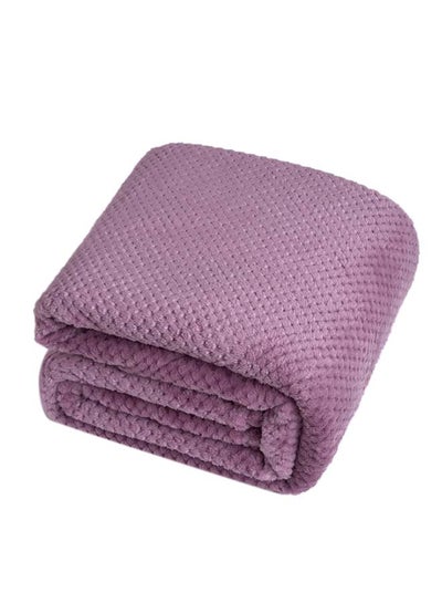 Buy Simple Solid Color Soft Blanket cotton Purple 180x200cm in Saudi Arabia