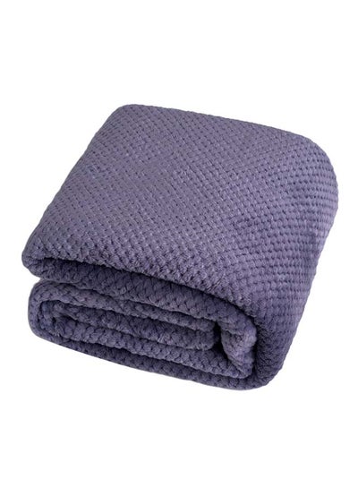 Buy Simple Solid Color Soft Blanket cotton Blue 200x230cm in Saudi Arabia
