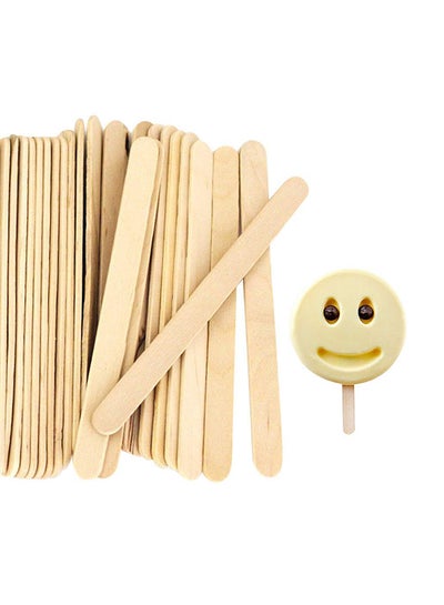 Buy Pack Of 200 Wooden Popsicle Ice Cream Stick Beige 200grams in UAE