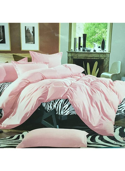 6 Piece Solid King Size Bed Sheet Set, Light Pink King Size Bedding