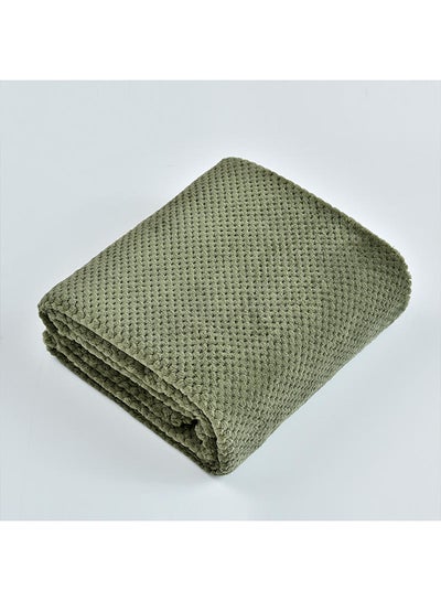 Buy Soft Comfortable Knitting Blanket Cotton Green 180x200centimeter in Saudi Arabia