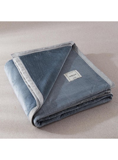 Buy Soft Thicken Comfortable Bed Blanket cotton Blue 200x230cm in Saudi Arabia