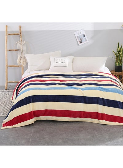 Buy Striped Pattern Bed Blanket cotton Multicolour 1.8meter in Saudi Arabia