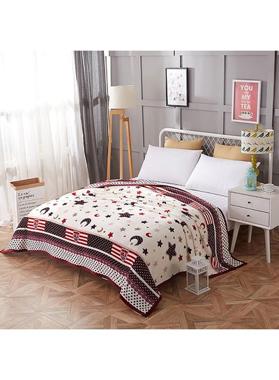 Buy Star Printed Bed Blanket cotton Beige 1.5meter in Saudi Arabia