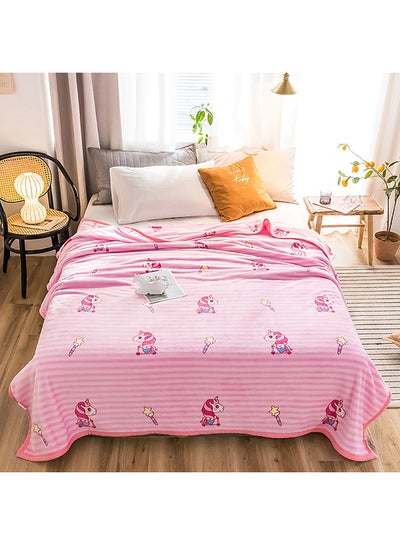 Buy Animal Printed Soft Blanket cotton Pink 230x250cm in UAE