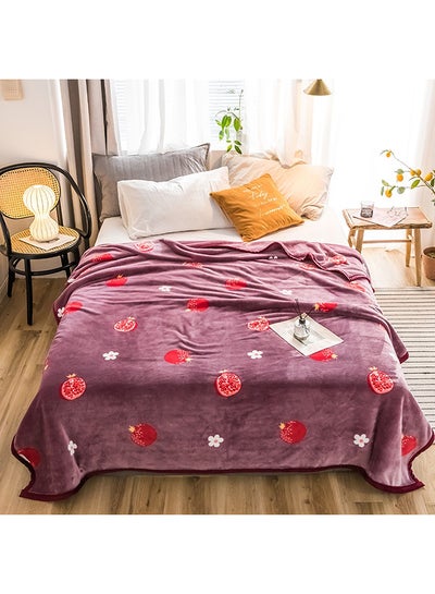 Buy Casual Home Practical Print Thicken Blanket Cotton Multicolour 230x250cm in Saudi Arabia