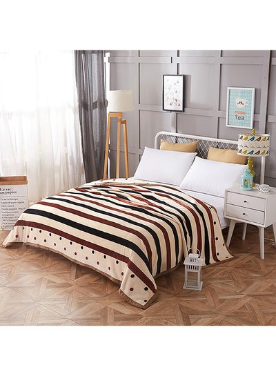 Buy Striped Thickened Soft Blanket cotton Multicolour 150x200cm in UAE