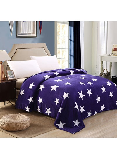 Buy Star Printed Soft Blanket cotton Blue 150x200cm in UAE