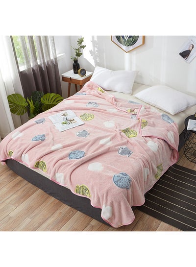 Buy Lovely Fish Jacquard Soft Blanket cotton Pink 180x200cm in Saudi Arabia