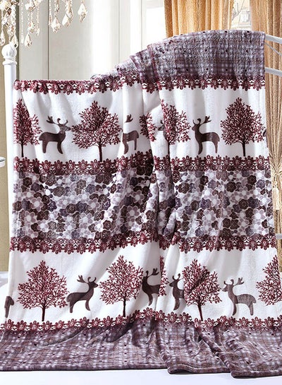 Buy Trees Pattern Thick Soft Blanket cotton Multicolour 150x200cm in UAE
