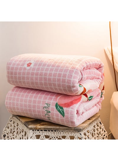 Buy Cartoon Fruit Print Soft Blanket cotton Pink 150x200cm in UAE