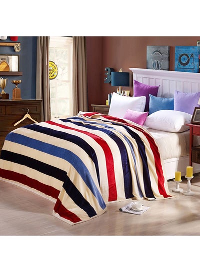 Buy Soft Thicken Striped Blanket cotton Multicolour 200x230cm in UAE