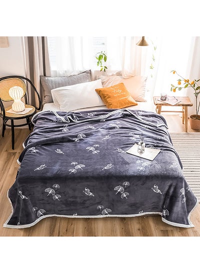 Buy Leaf Printed Soft Blanket cotton Multicolour 180x200cm in UAE