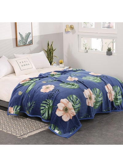 Buy Flower Printed Soft Blanket cotton Multicolour 200x230cm in Saudi Arabia