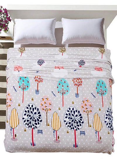 Buy Trees Pattern Soft Blanket Cotton Multicolour 120x200centimeter in UAE