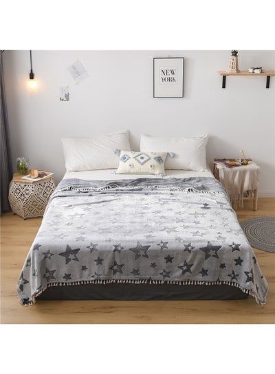 Buy Star Pattern Soft Blanket cotton Multicolour 150x200cm in UAE