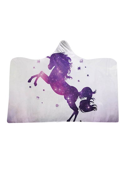 Buy Cartoon Unicorn Hooded Blanket cotton Multicolour 130x150cm in UAE