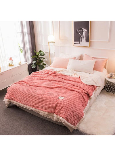 Buy Double-Layer Supple Cozy Blanket Cotton Peach 180x200cm in UAE