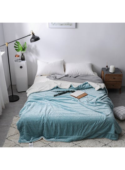 Buy Double Sides Soft Bed Blanket Cotton Blue 200x230centimeter in UAE