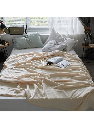 Buy Cozy Soft Comfortable Blanket Cotton Cream 150x200cm in Saudi Arabia