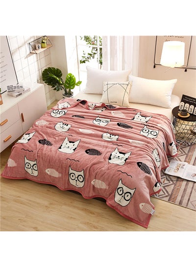 Buy Soft Cartoon Pattern Warm Bed Blanket cotton Multicolour 150x200cm in Saudi Arabia