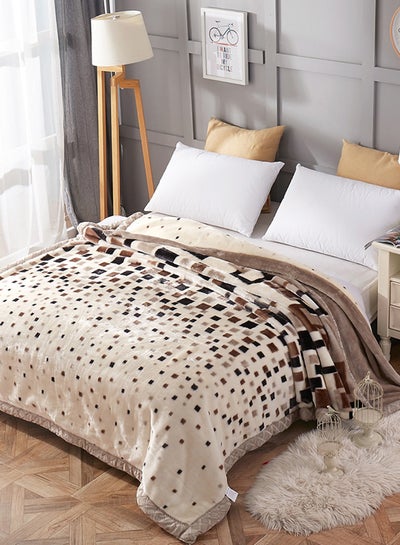 Buy Sleeping Blanket Modern Simple Colorblock Pattern Comfy Bed Blanket Cotton Multicolour 200x230cm in UAE