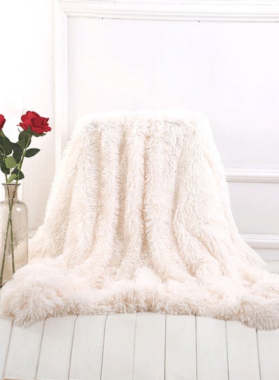 Buy Comfortable Warm Blanket Cotton White 130x160cm in UAE